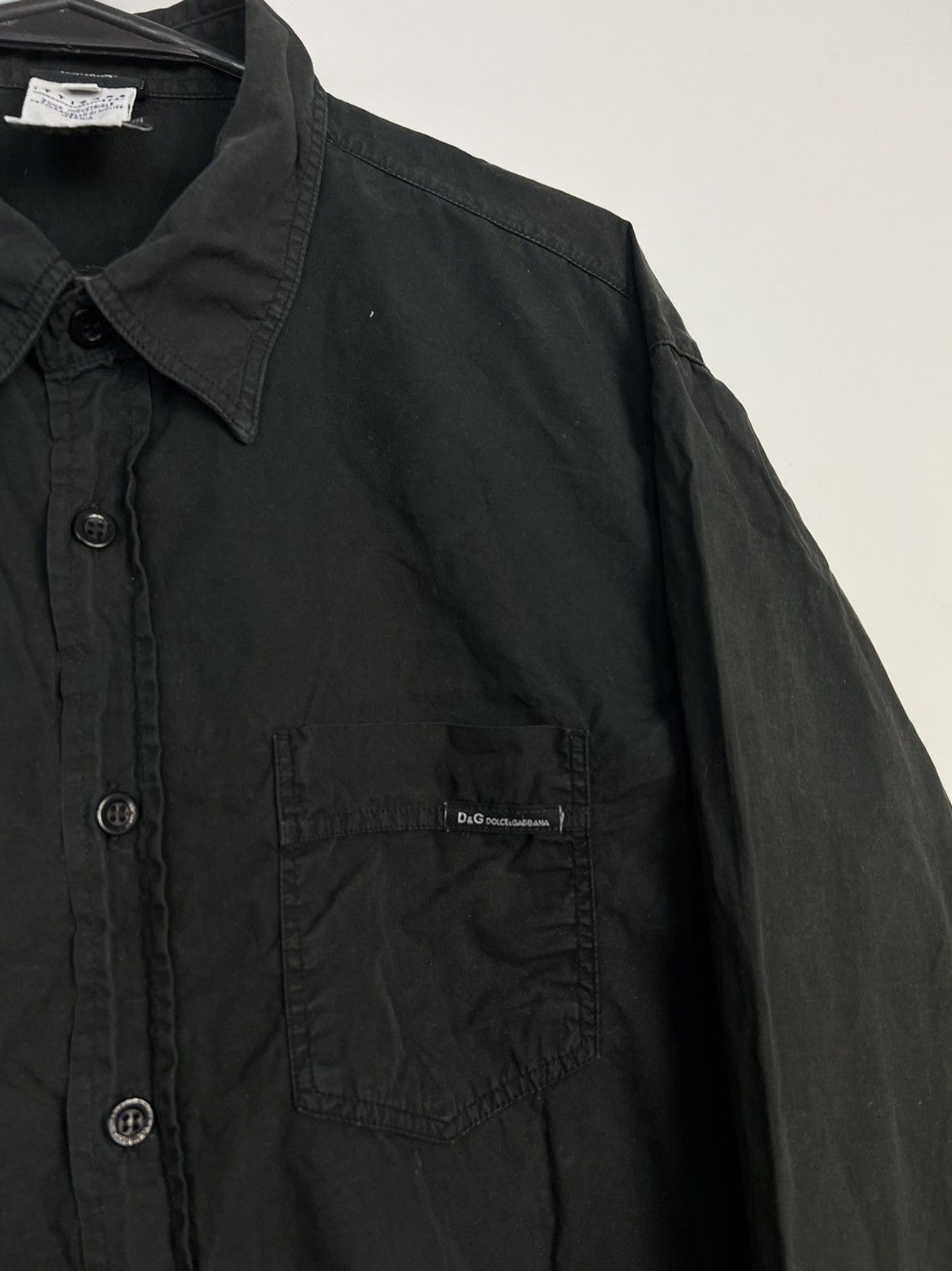 Dolce & Gabbana × Vintage Shirt Dolce & Gabbana Small Logo Black Vintage Size US XL / EU 56 / 4 - 2 Thumbnail