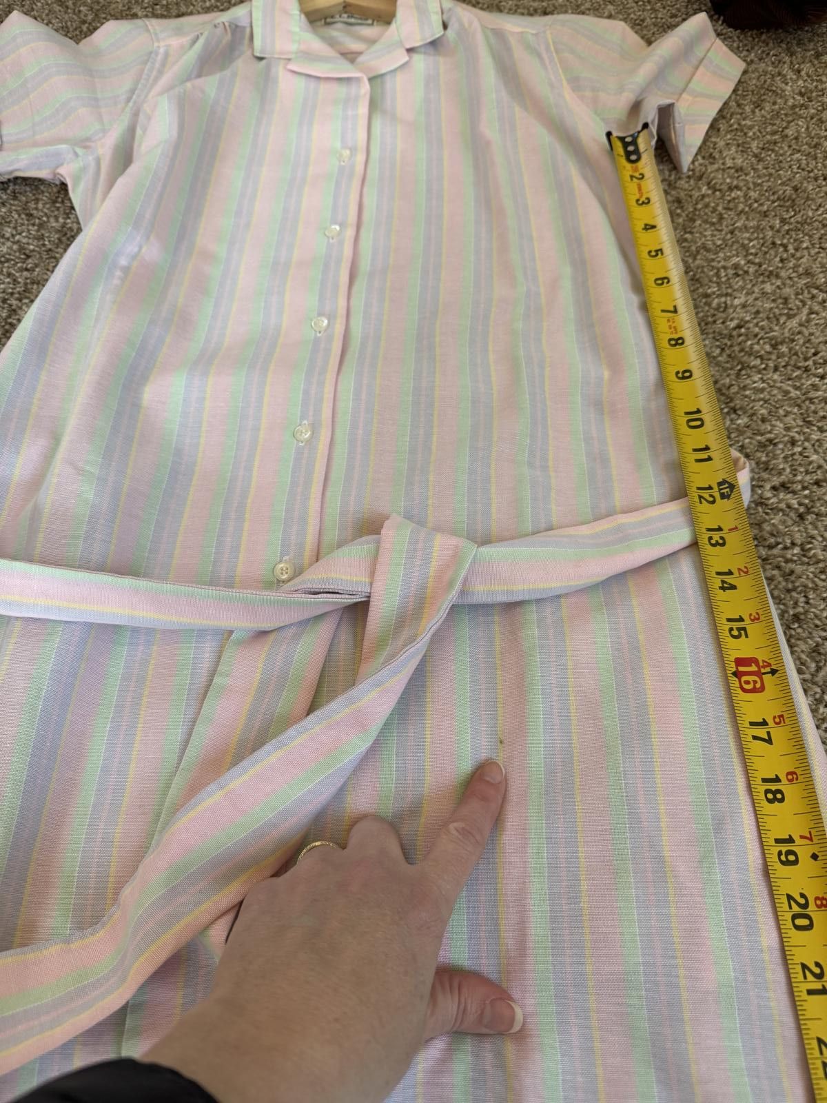 L.L. Bean Vintage 1970’s L.L. Bean Pastel Striped Button-Up Shirt Dres Size ONE SIZE - 9 Thumbnail