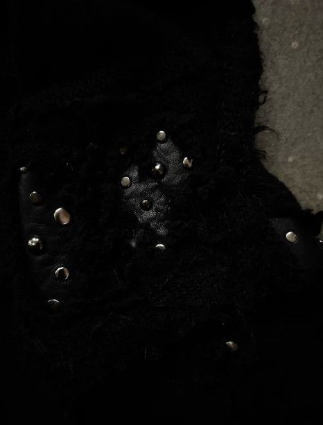 Other Kohshin Satoh 80s Studded Patchwork Lapel Knit Cardigan Size US XS / EU 42 / 0 - 9 Thumbnail