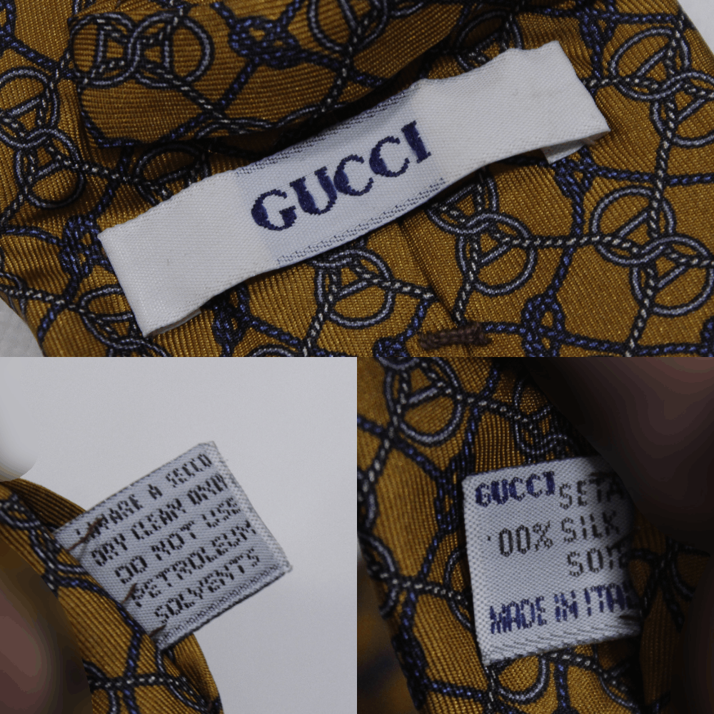 Gucci 90S Pattern Silk Tie Vintage Size ONE SIZE - 7 Thumbnail