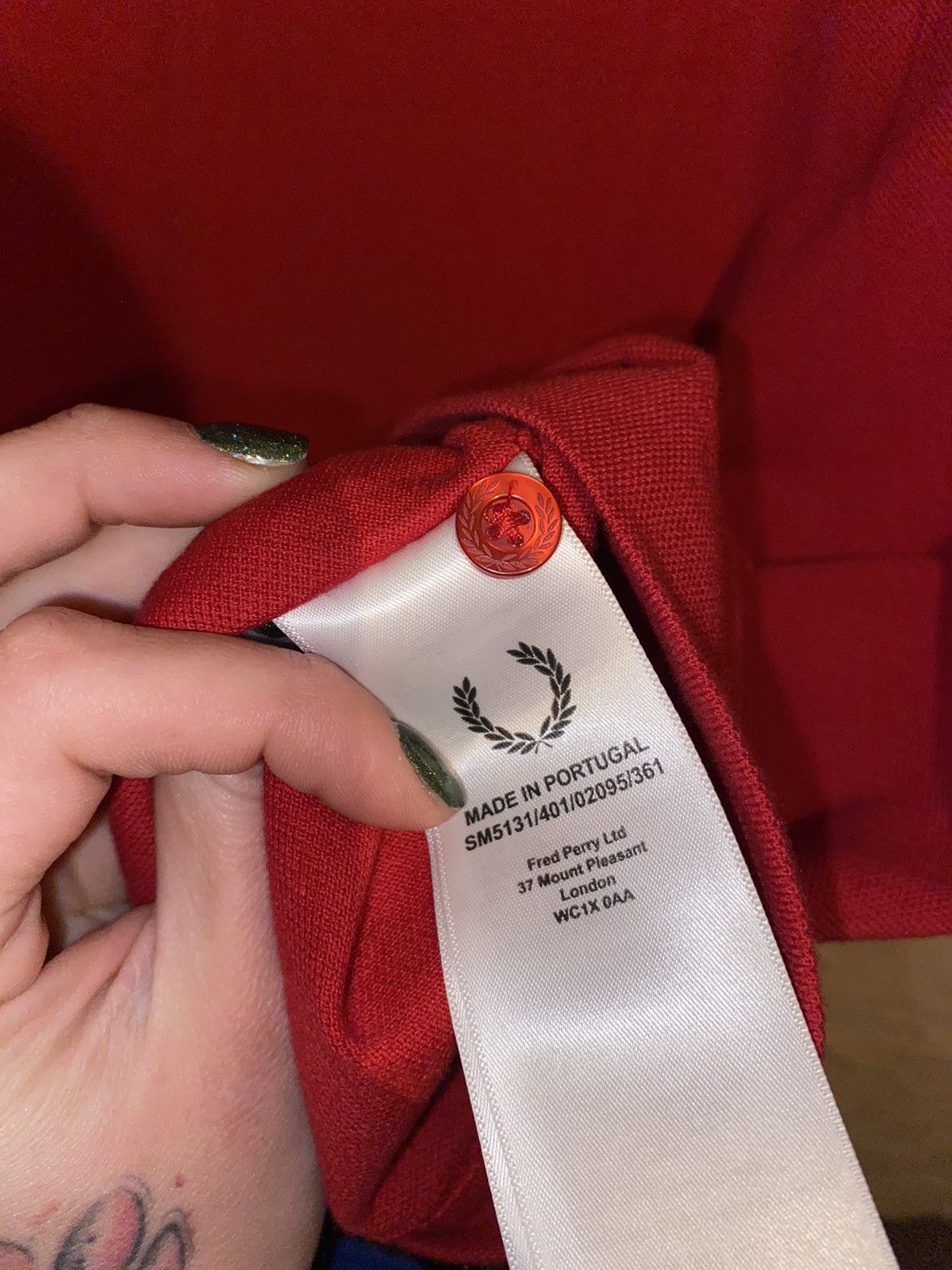 Fred Perry Archive Raf Simons Red Polo T-Shirt Rubber logo Big Pocket Size US M / EU 48-50 / 2 - 13 Thumbnail