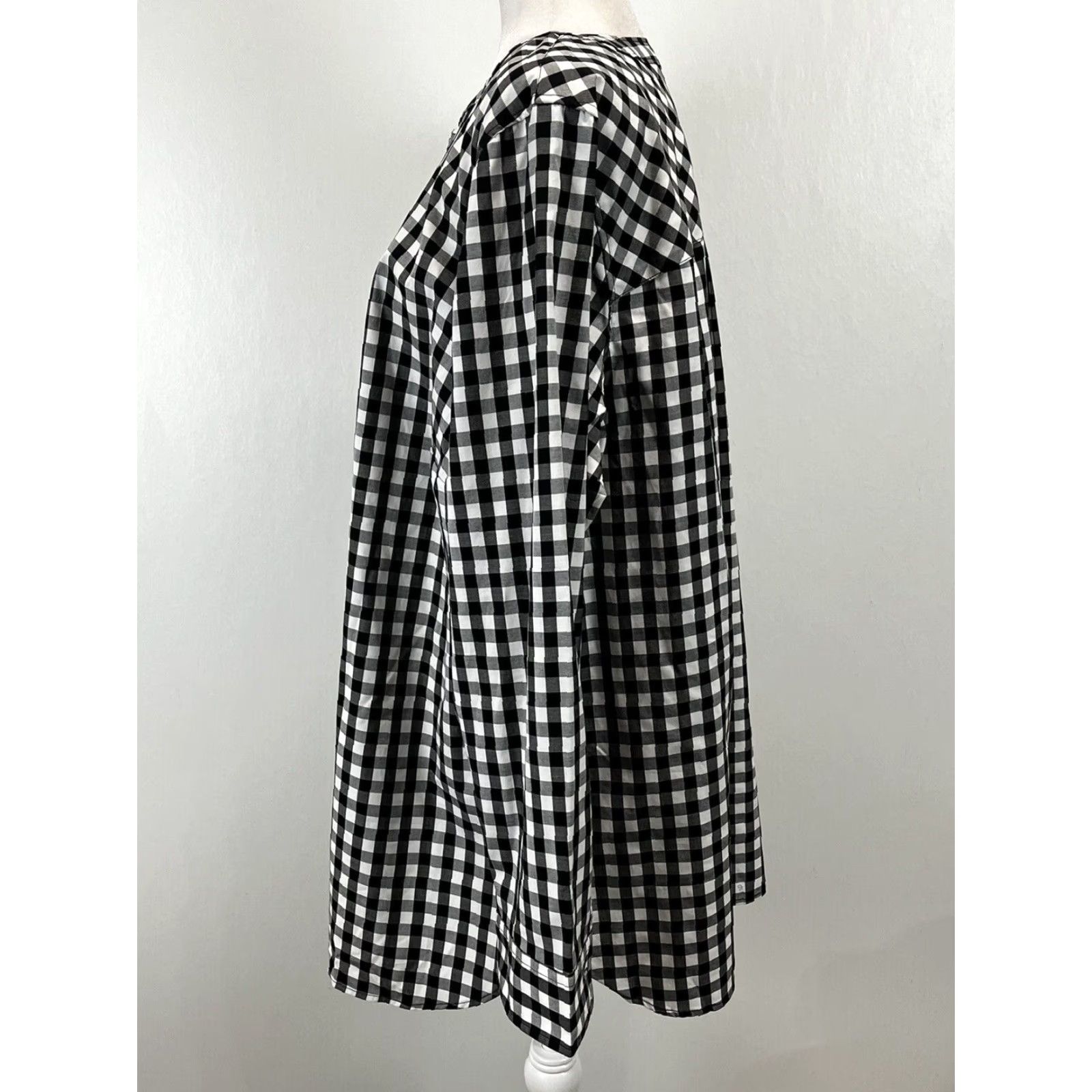 Talbots NEW Talbots Plus Size 2X Gingham Tunic Shirt Blouse Long Sleeve Black White Womens Size XXL / US 16-18 / IT 52-54 - 2 Thumbnail