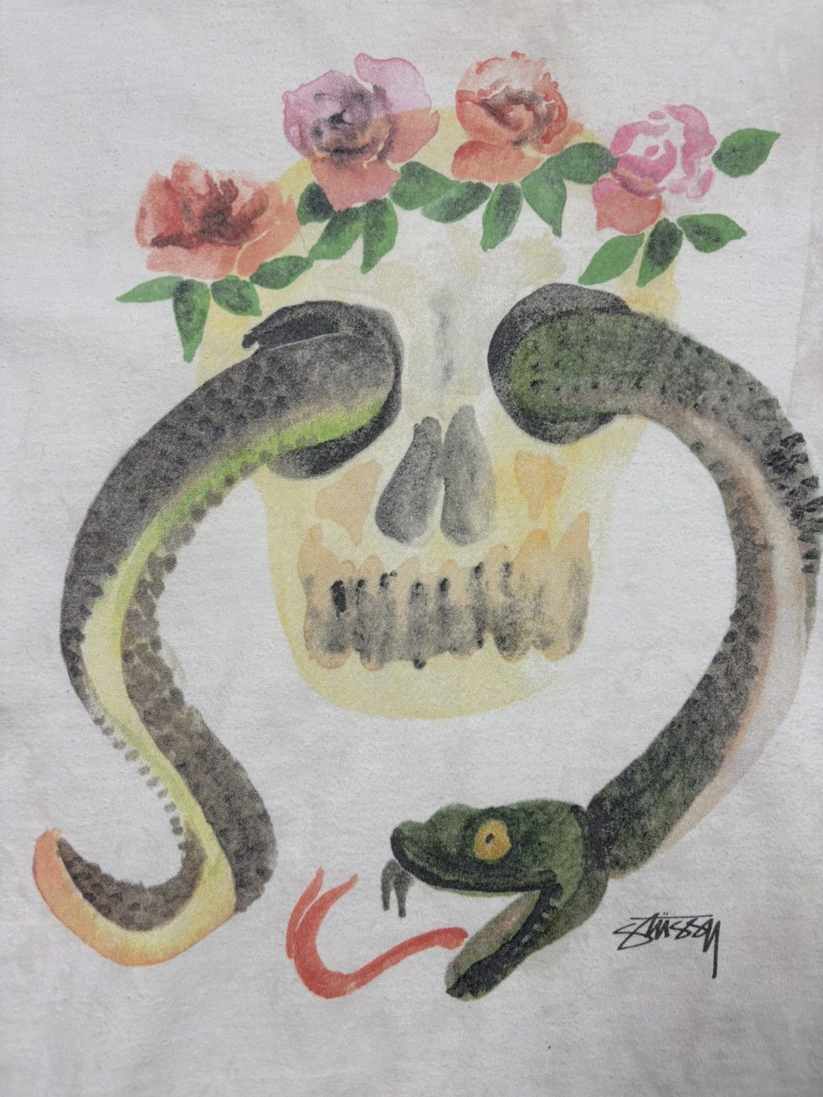 Stussy Trashed Vintage Stussy Calavera Pocket Snake Skull T-Shirt S Size US S / EU 44-46 / 1 - 7 Thumbnail