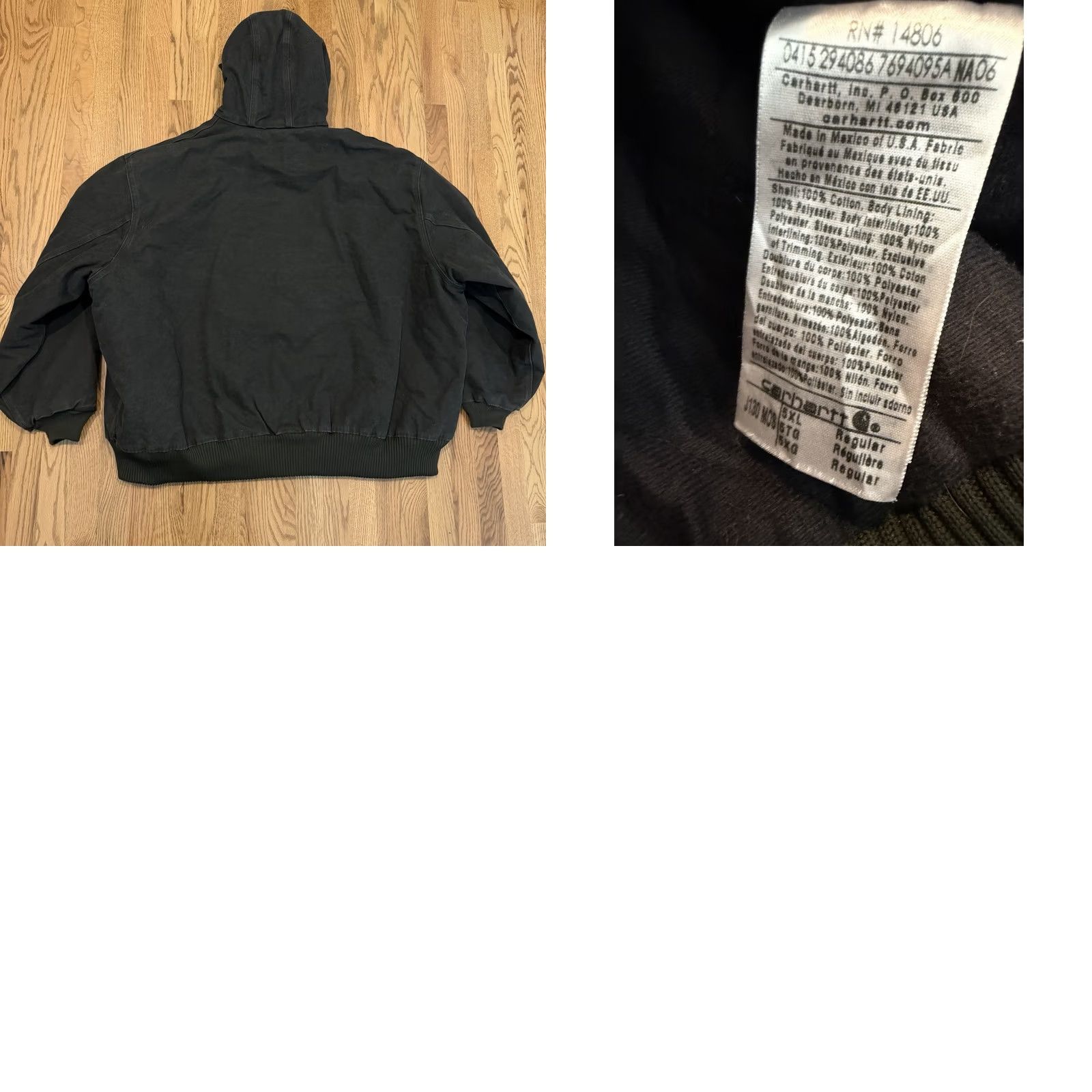 Carhartt Vintage Carhartt Jacket Mens 5XL J130 MOS Green 90s Hooded Canvas Workwear Zip - Outdoor Casual Size US XXL / EU 58 / 5 - 8 Thumbnail