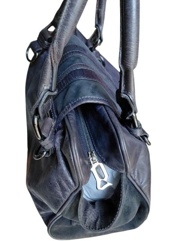 John Galliano Galliano Leather & Suede Satchel c. Early 2000s Size ONE SIZE - 3 Thumbnail