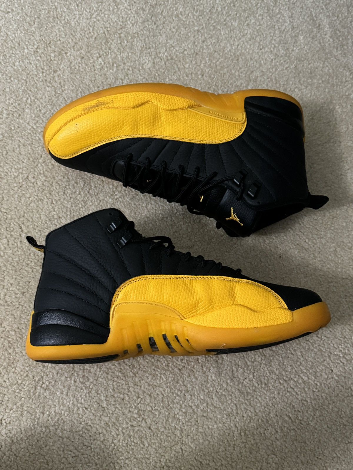 Jordan Brand Air Jordan 12 Retro Black University Gold Size US 11.5 / EU 44-45 - 3 Thumbnail