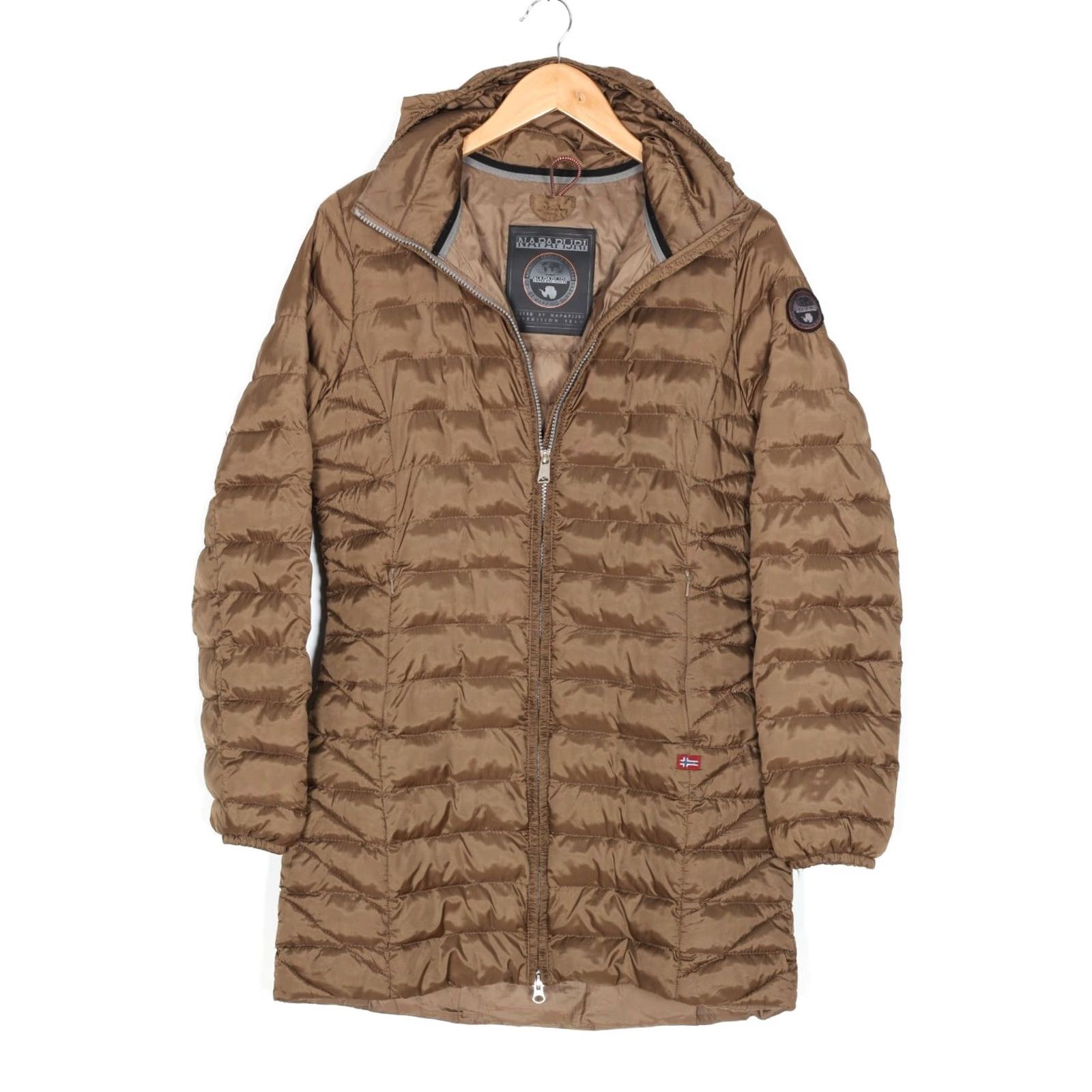 Napapijri NAPAPIJRI Amelup Long Quilted Coat Jacket Women M Hooded Slim Fit MJ3872 Brown Coat, Jacket, Quilted, Hooded, Long, Slim, Designer, Casual Size M / US 6-8 / IT 42-44 - 2 Thumbnail