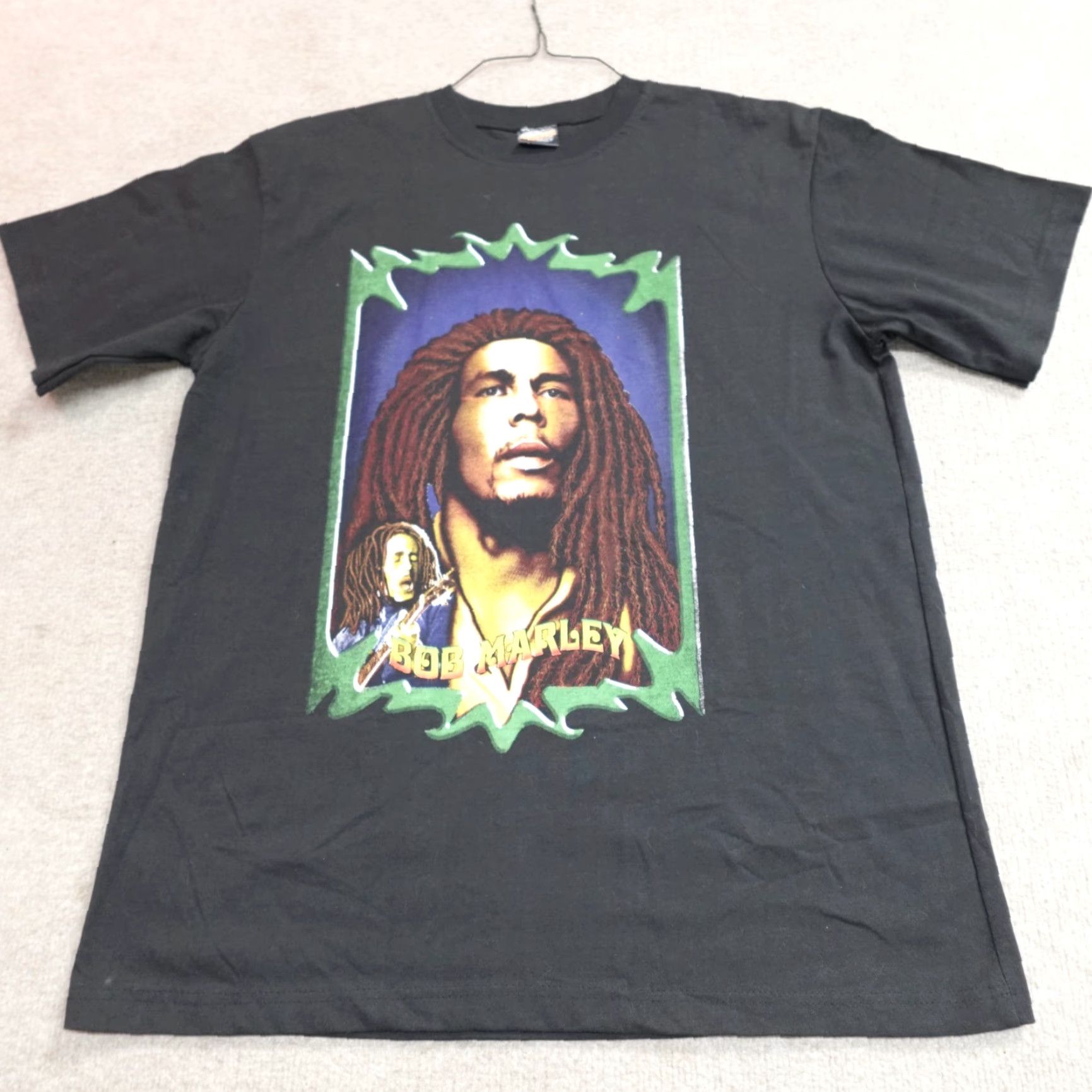 Vintage VINTAGE Bob Marley Shirt L Men Black Double-Sided T-Shirt Short Sleeve Crew Neck Cotton Blend Jersey Graphic Print American Vintage Regular Size Size US L / EU 52-54 / 3 - 2 Thumbnail