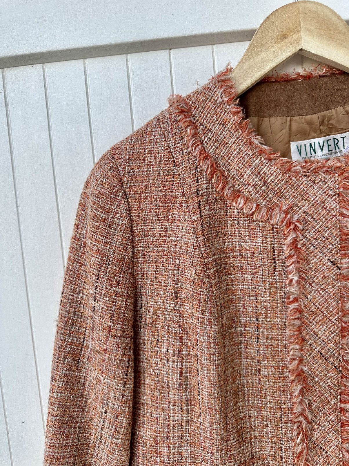 Japanese Brand Vintage Vinvert Tweed Jacket Made In Japan Size M / US 6-8 / IT 42-44 - 5 Thumbnail