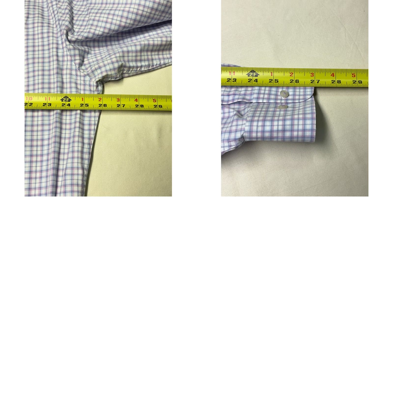 David Donahue David Donahue Dress Shirt Plaid Cotton Men Long Sleeve Button 17 in Neck 32 in Length XL Regular Fit Mens Size 46R - 8 Thumbnail