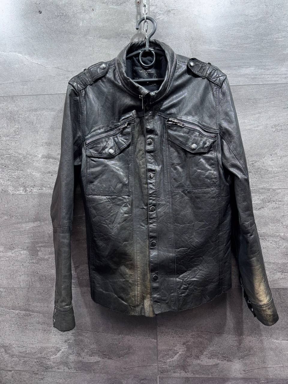 Allsaints Allsaints Postnoon Leather Button Up Shirt Jacket Size L Size US L / EU 52-54 / 3 - 1 Thumbnail