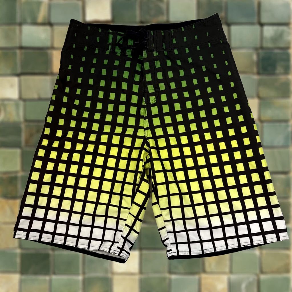 Burnside VINTAGE Burnside Swim Trunks Board Shorts Men's Size 30 Green Yellow Geo Drawstring Size US 30 / EU 46 - 1 Thumbnail