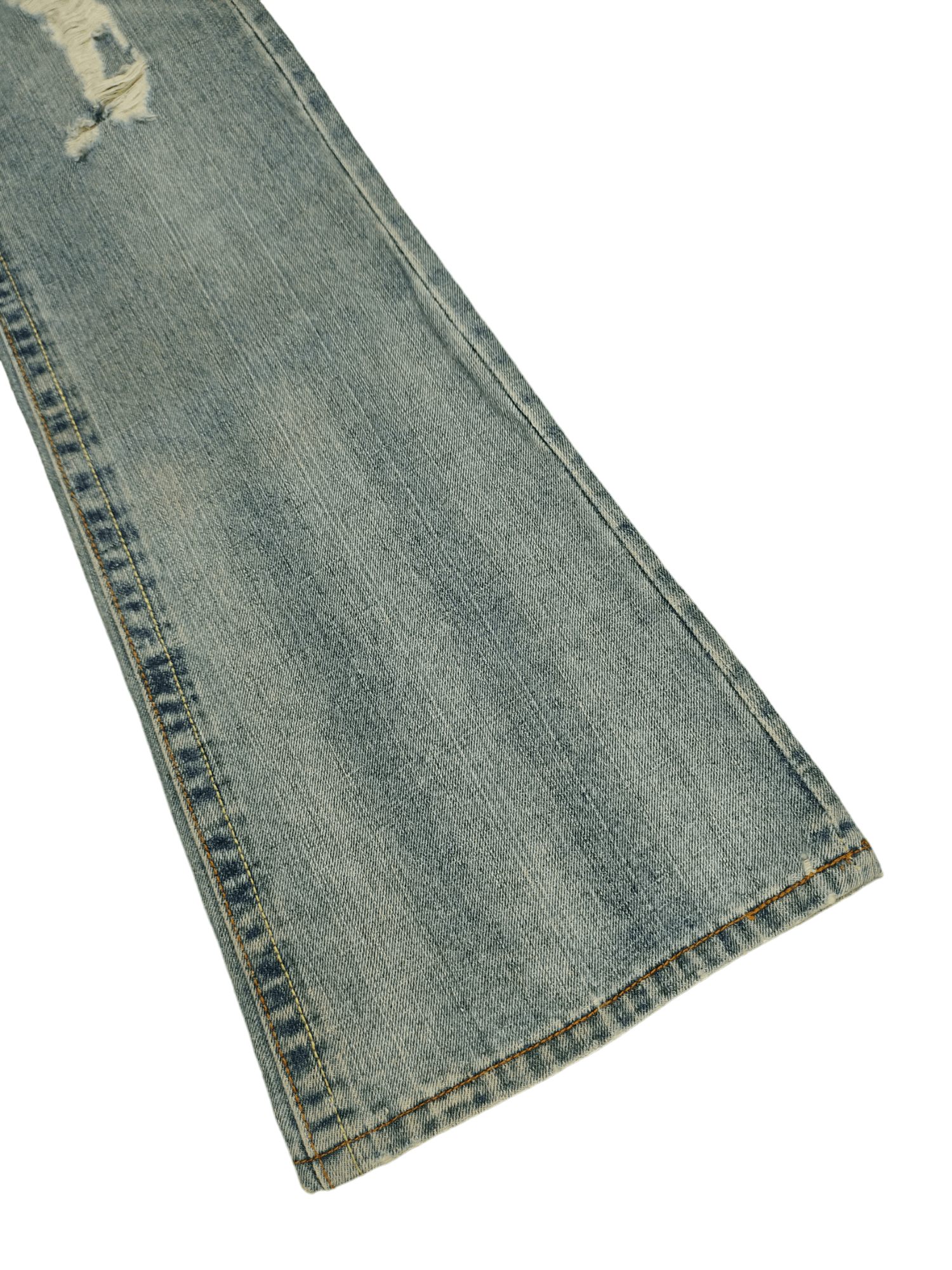 If Six Was Nine Flare Jeans Doll Distress Faded Boot Cut Y2k Mudmax Size US 30 / EU 46 - 8 Thumbnail