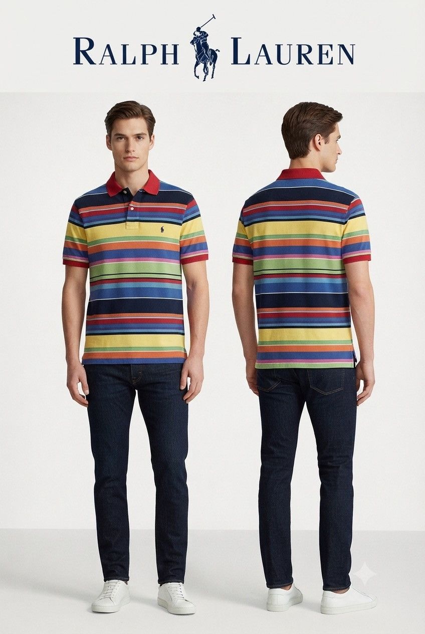 Polo Ralph Lauren 90s Ralph Lauren Polo Small Logo Multicolour Block Shirts Size US L / EU 52-54 / 3 - 1 Thumbnail