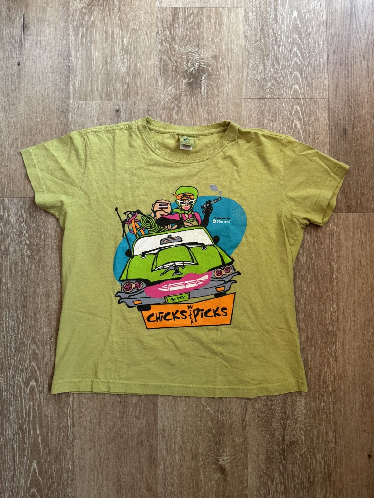 Band Tees × Vintage Chicks With Picks KISS MY AXE Vintage 90s Comedy Comic Tee Size L / US 10 / IT 46 - 2 Thumbnail