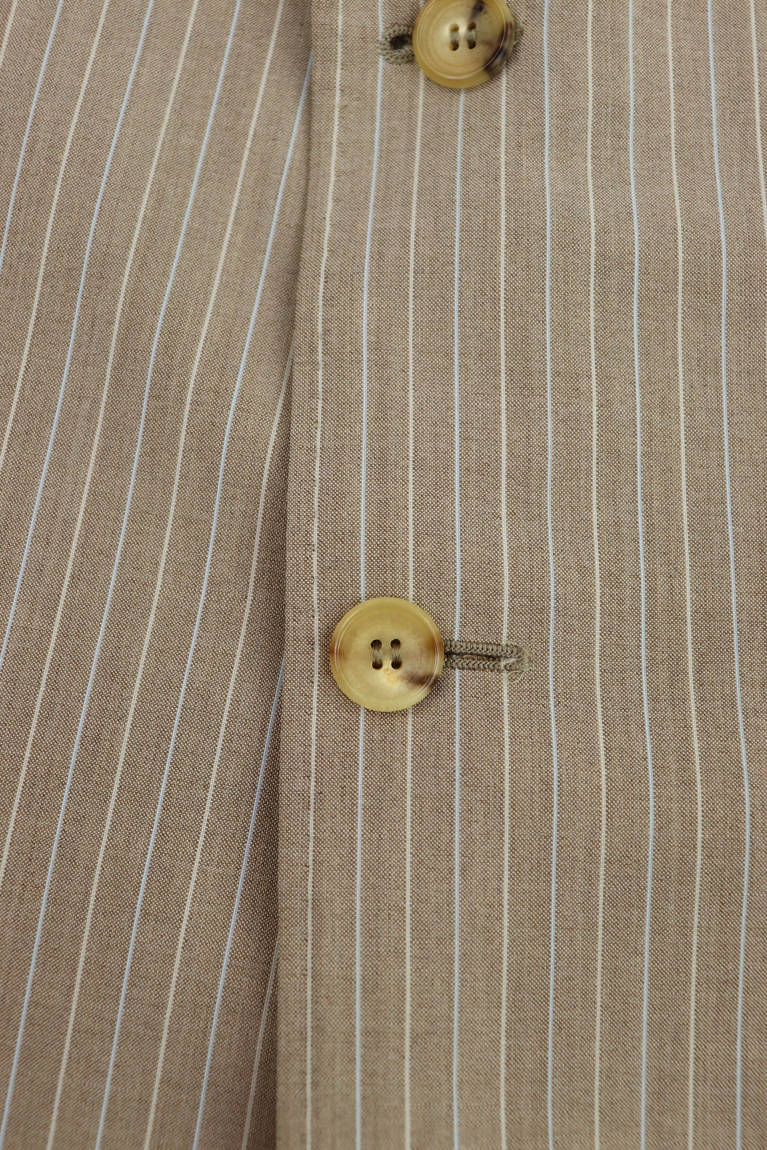 Lanvin Lanvin Paris Vintage Beige Striped Sport Coat Blazer Jacket Size 54R - 7 Thumbnail