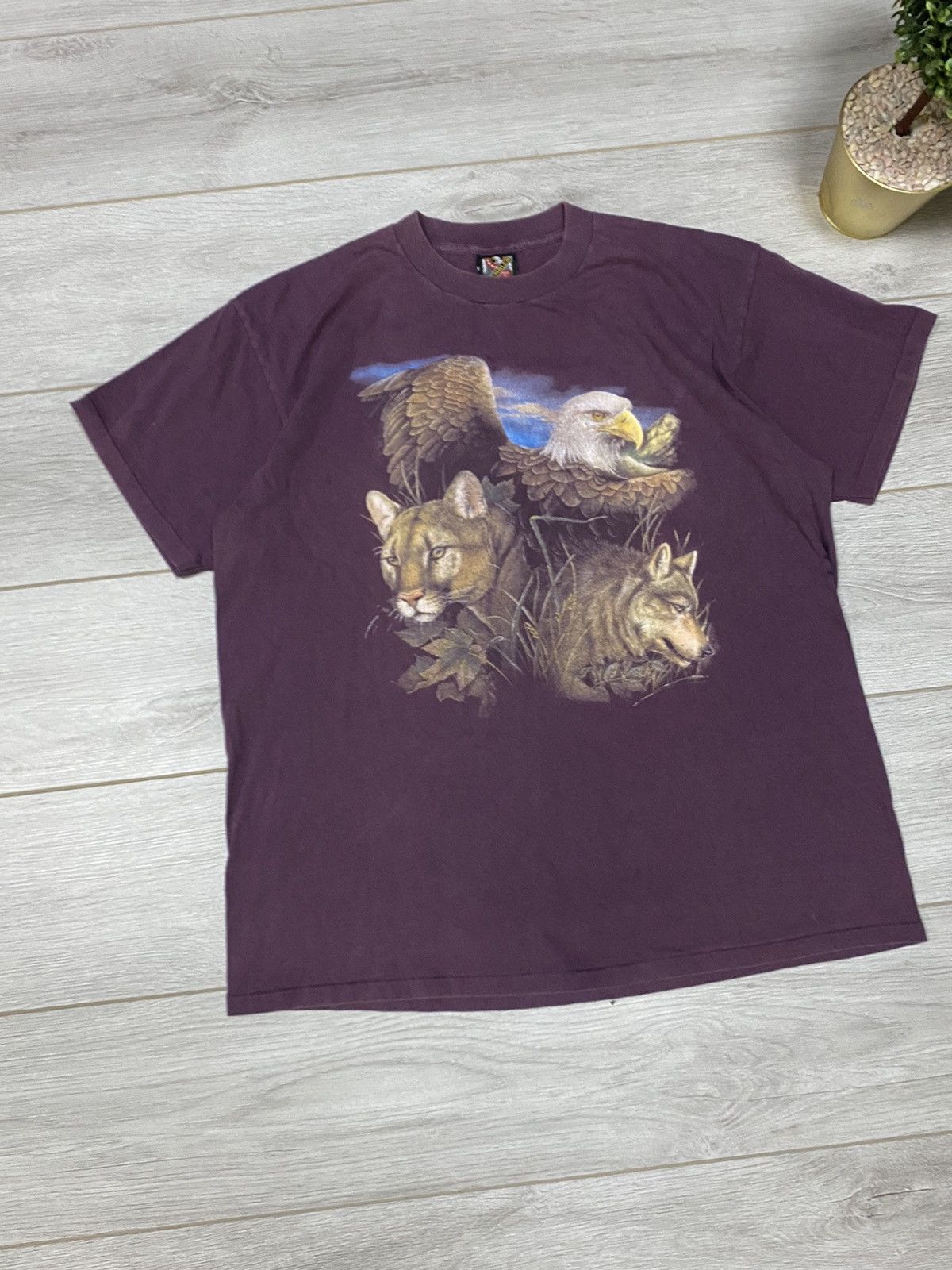Vintage 3D emblem 🐅 tigers animals vintage 1990 t-shirt Size US XL / EU 56 / 4 - 5 Thumbnail