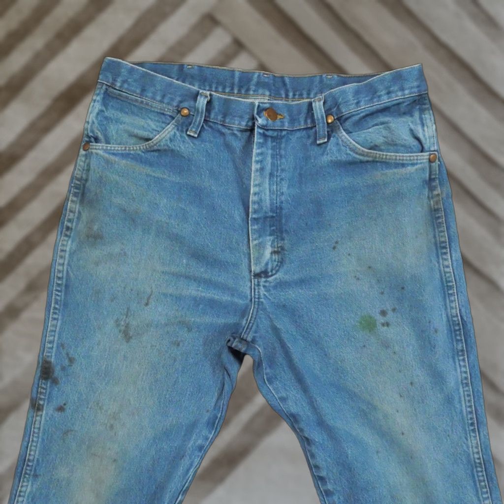 Wrangler VINTAGE Wrangler Jeans Mens 34x27 Blue Pants Faded Distressed Grunge 936PWD Size US 34 / EU 50 - 1 Thumbnail