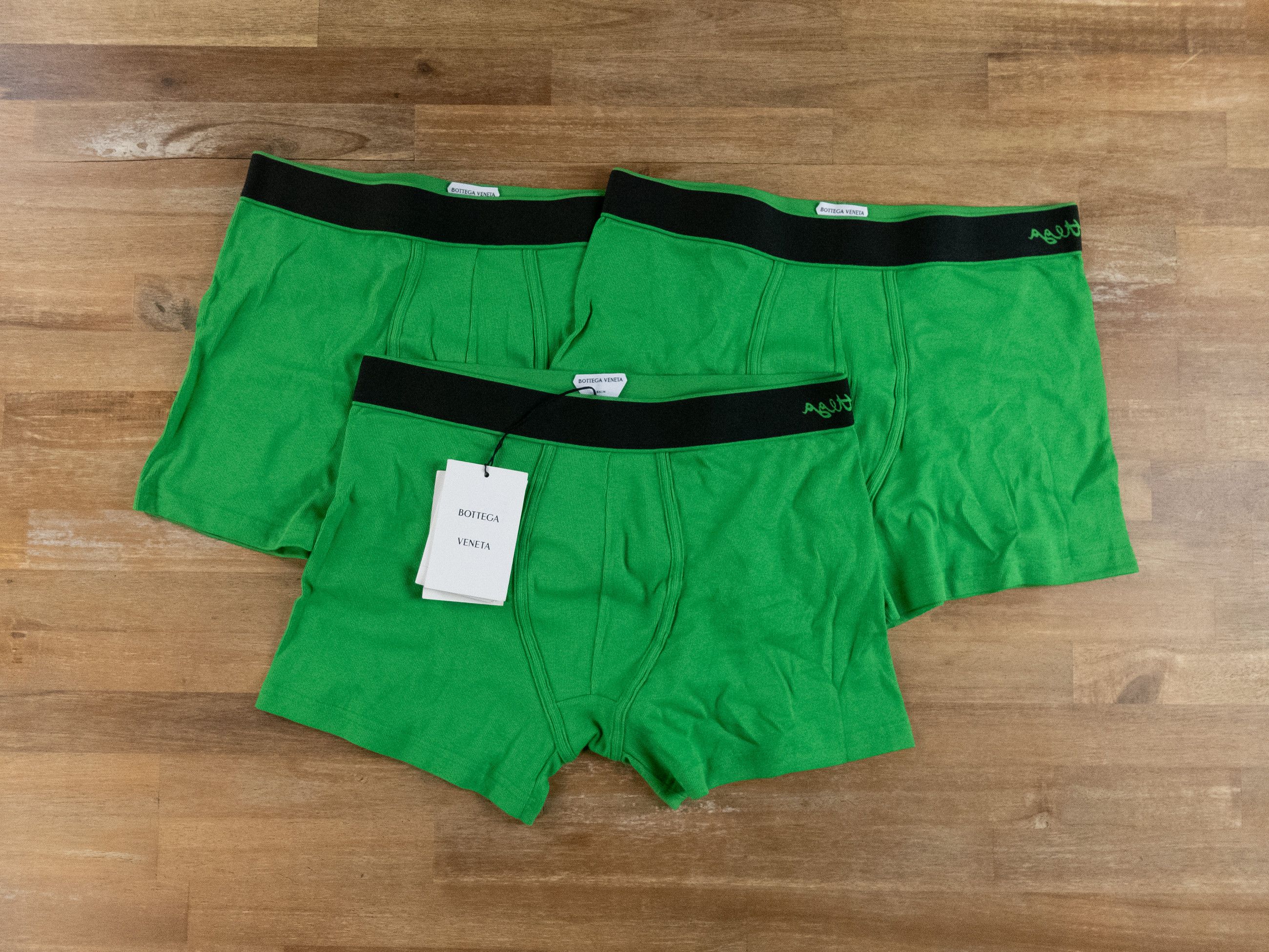 Bottega Veneta BOTTEGA VENETA pack of 3 green cotton boxer briefs Large Size 34 - 1 Thumbnail