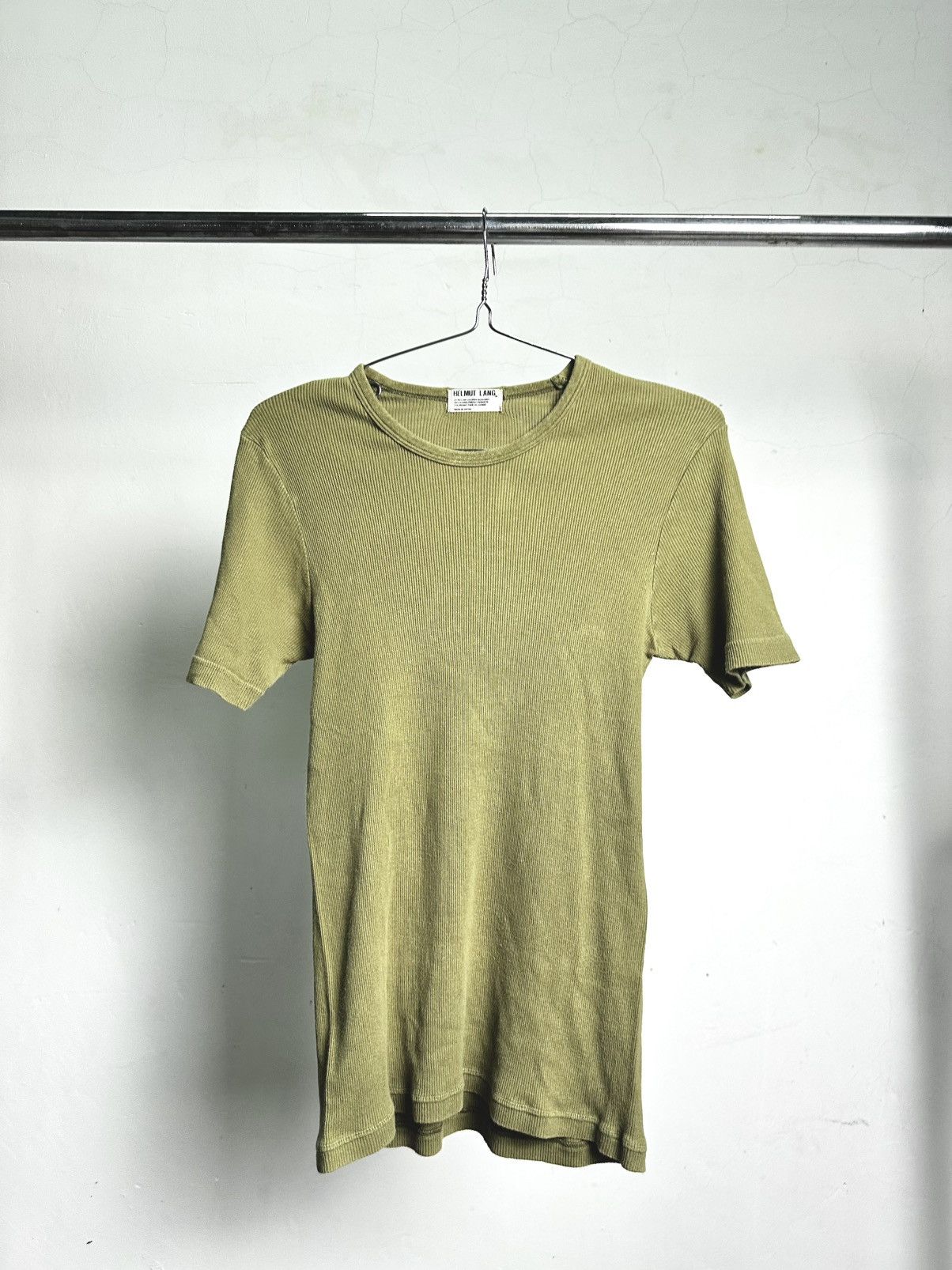 Helmut Lang 90’s Helmut Lang Army Ribbed Tshirt Size US S / EU 44-46 / 1 - 1 Thumbnail
