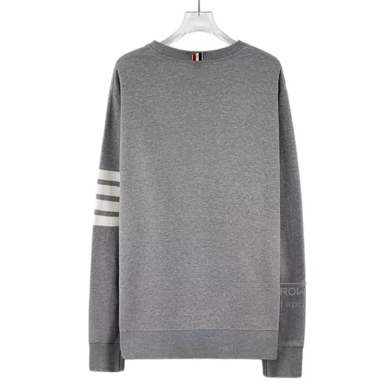 Thom Browne Thom Browne Gray Classic Four Bar Cotton Round Neck Long S Size US XXL / EU 58 / 5 - 2 Thumbnail