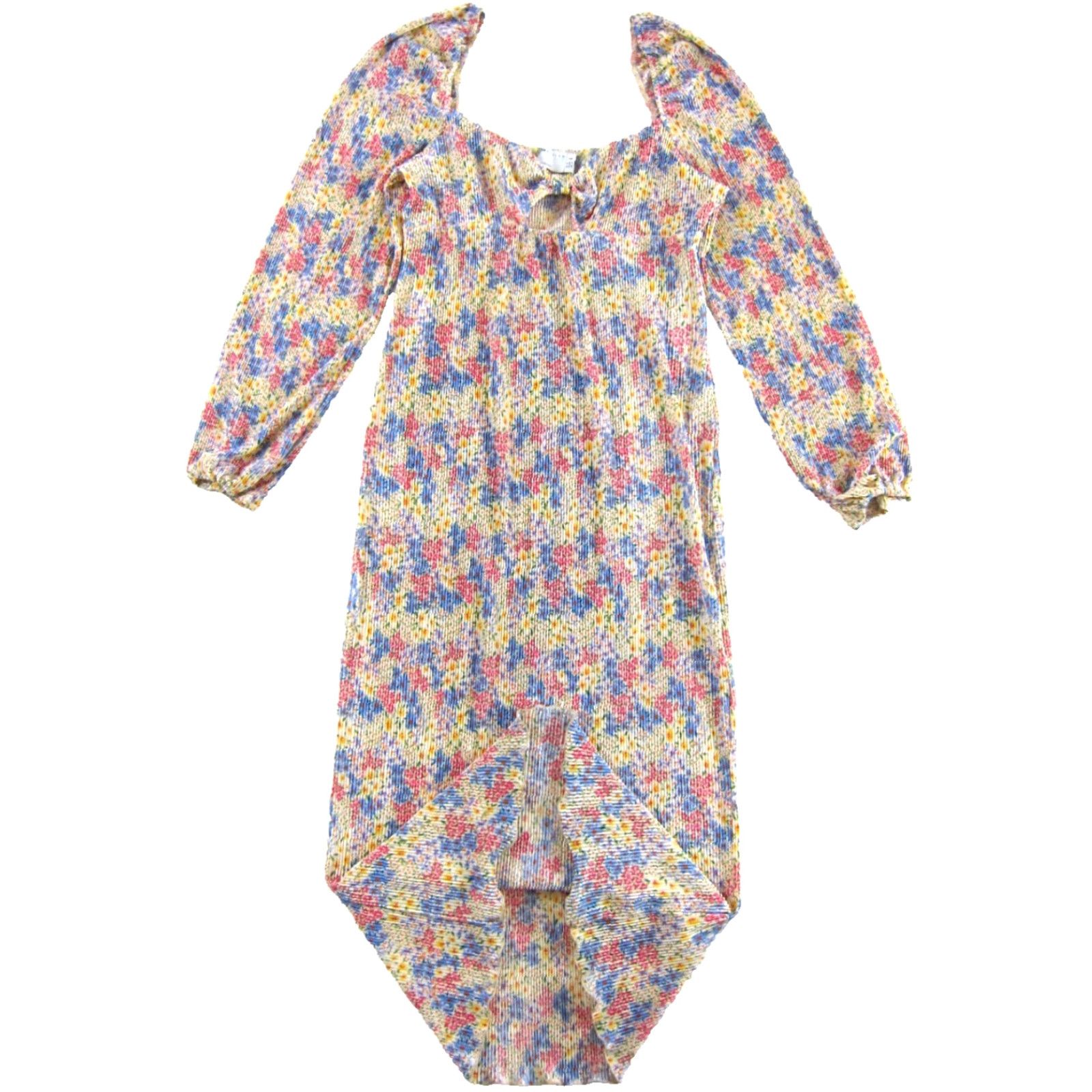 Asos ASOS Design Maxi Dress Pink Floral Ribbed Long Sleeve 12 Women's Hose? Size XL / US 12-14 / IT 48-50 - 5 Thumbnail