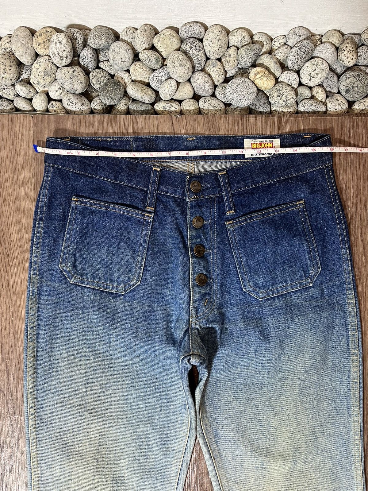 Big John Big John Vintage Washed Bush Button Up Bell Bottom Jeans Size US 32 / EU 48 - 13 Thumbnail