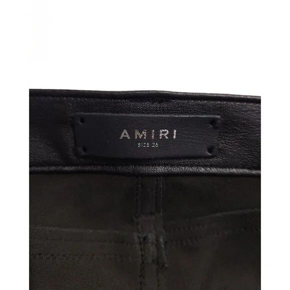 Amiri Amiri The Webster Leather Denim Crop Flare Jeans 26 40 Women Size 26" / US 2 / IT 38 - 10 Thumbnail