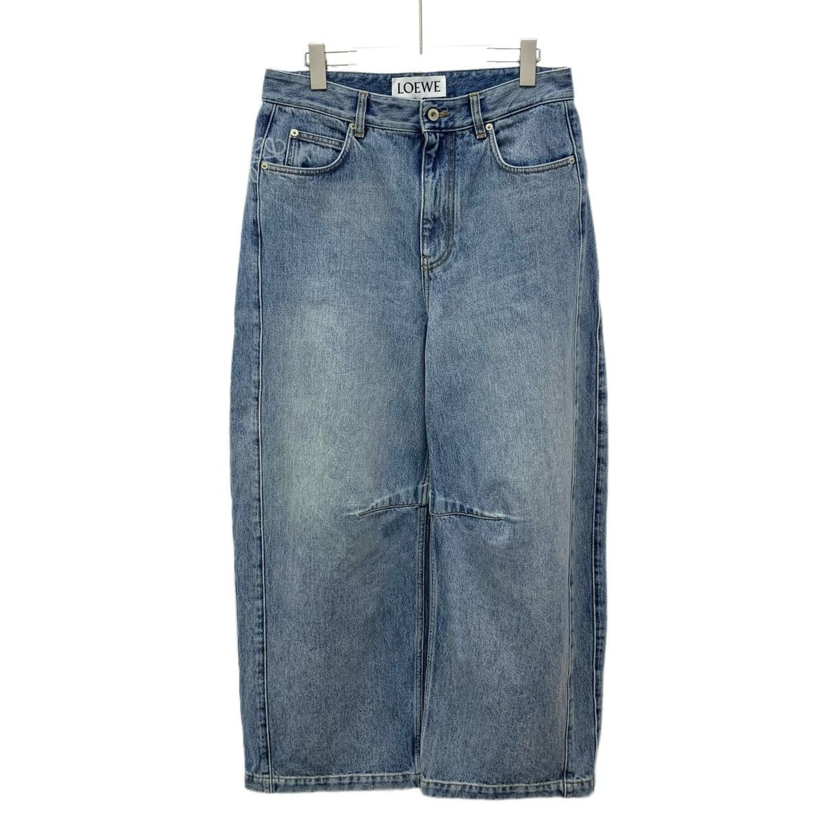 Loewe Loewe Blue Washed Cotton Denim Wide-leg Pants K26WX Size 26" / US 2 / IT 38 - 1 Thumbnail