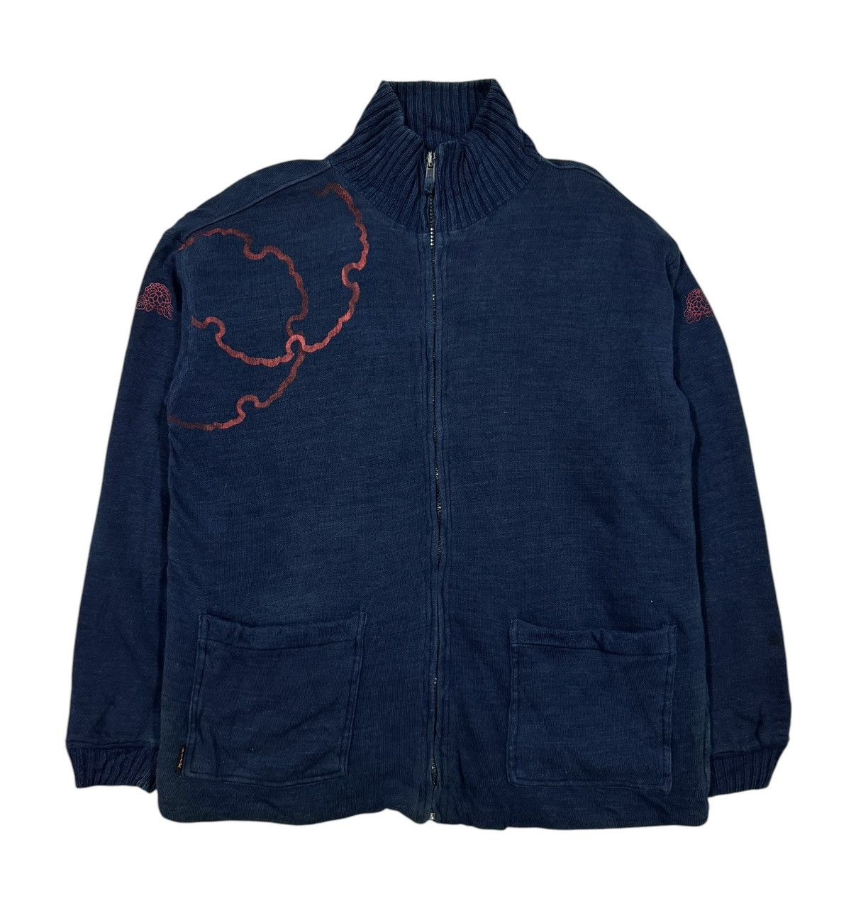 45rpm × Japanese Brand × Vintage Vtg🔥Chikiriya Artist Tatoo Design Artwork Indigo Sweater Size US M / EU 48-50 / 2 - 4 Thumbnail