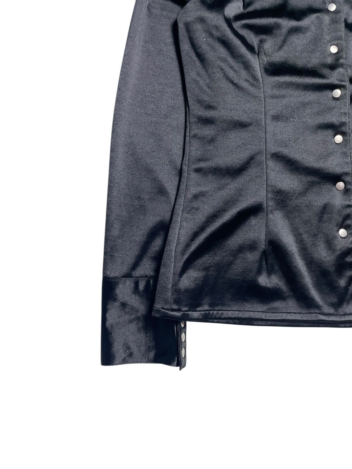 BUFFALO BOBS 1990’s Leggy Press - Vampire Style Button Up Satin Longshirt Size M / US 6-8 / IT 42-44 - 7 Thumbnail