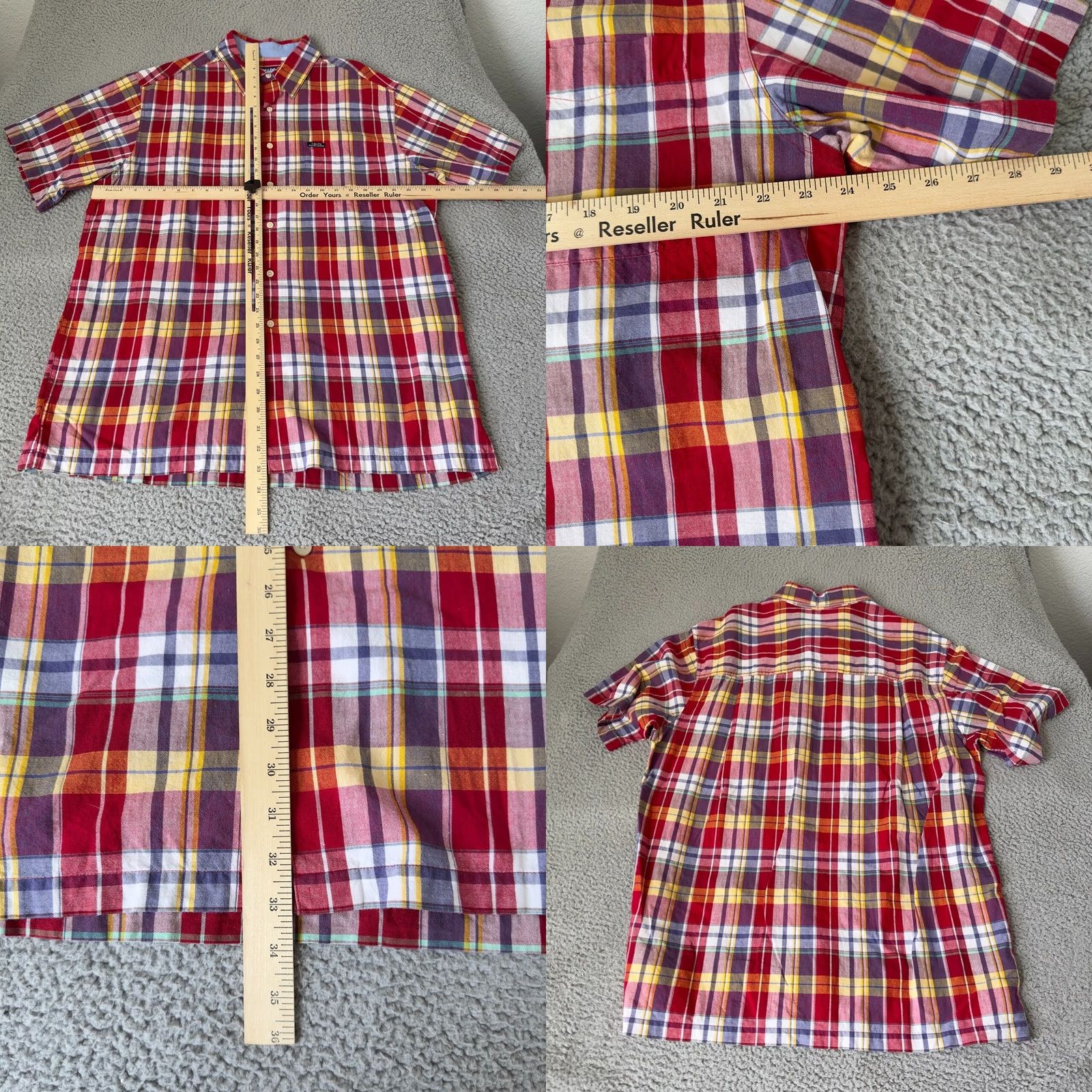 Ralph Lauren VINTAGE Ralph Lauren Chaps Shirt Men L Red Blue Plaid 90s Button-Up Short Sleeve Collared 1A Size US L / EU 52-54 / 3 - 8 Thumbnail