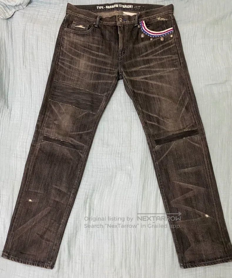 Neighborhood Neighborhood size XL Vintage Beaded Denim Jeans Size US 27 - 1 Thumbnail