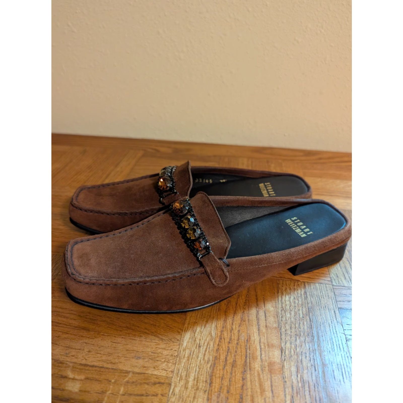 Stuart Weitzman Stuart Weitzman Suede Loafers Brown Preppy Block Heel Size 7.5 US 7.5 UK Womens Shoes Slim Slip On Perforated Square Toe Size US 8 / IT 38 - 3 Thumbnail