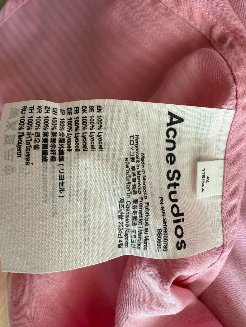 Acne Studios acne studios size:42 Pink half-sleeved shirt 2506-Nextarro Size XXS / US 00 / IT 34 - 5 Thumbnail