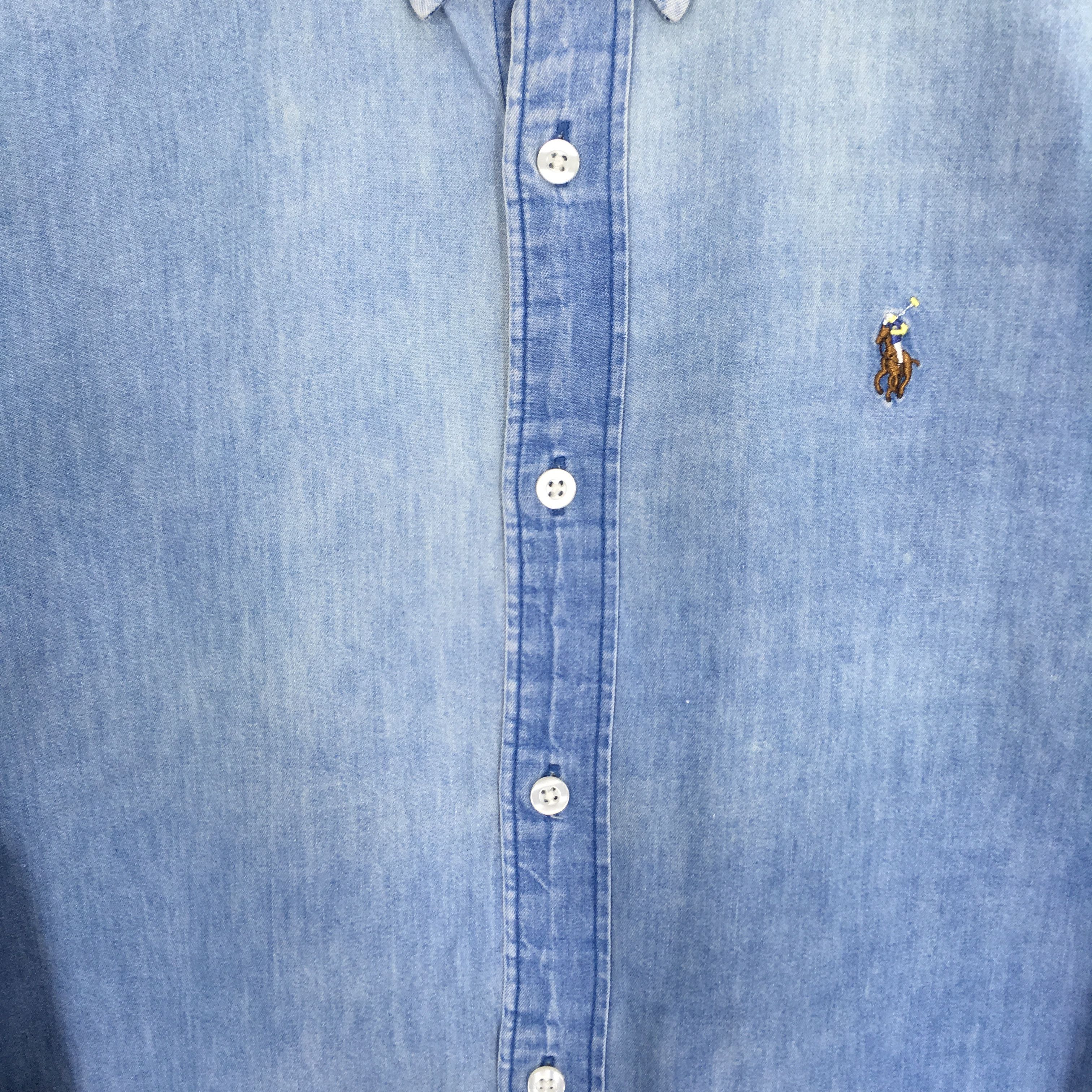 Polo Ralph Lauren Vintage Polo Ralph Lauren Denim Polo Pony Jeans Shirt Size US M / EU 48-50 / 2 - 5 Thumbnail