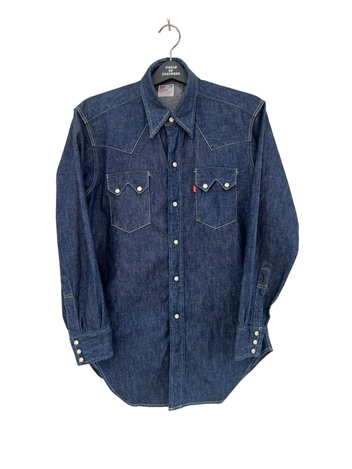 Levi's × Levi's Vintage Clothing Vintage 90s Levi’s LVC Big E Denim Western Shirt Short Horn Size US M / EU 48-50 / 2 - 6 Thumbnail