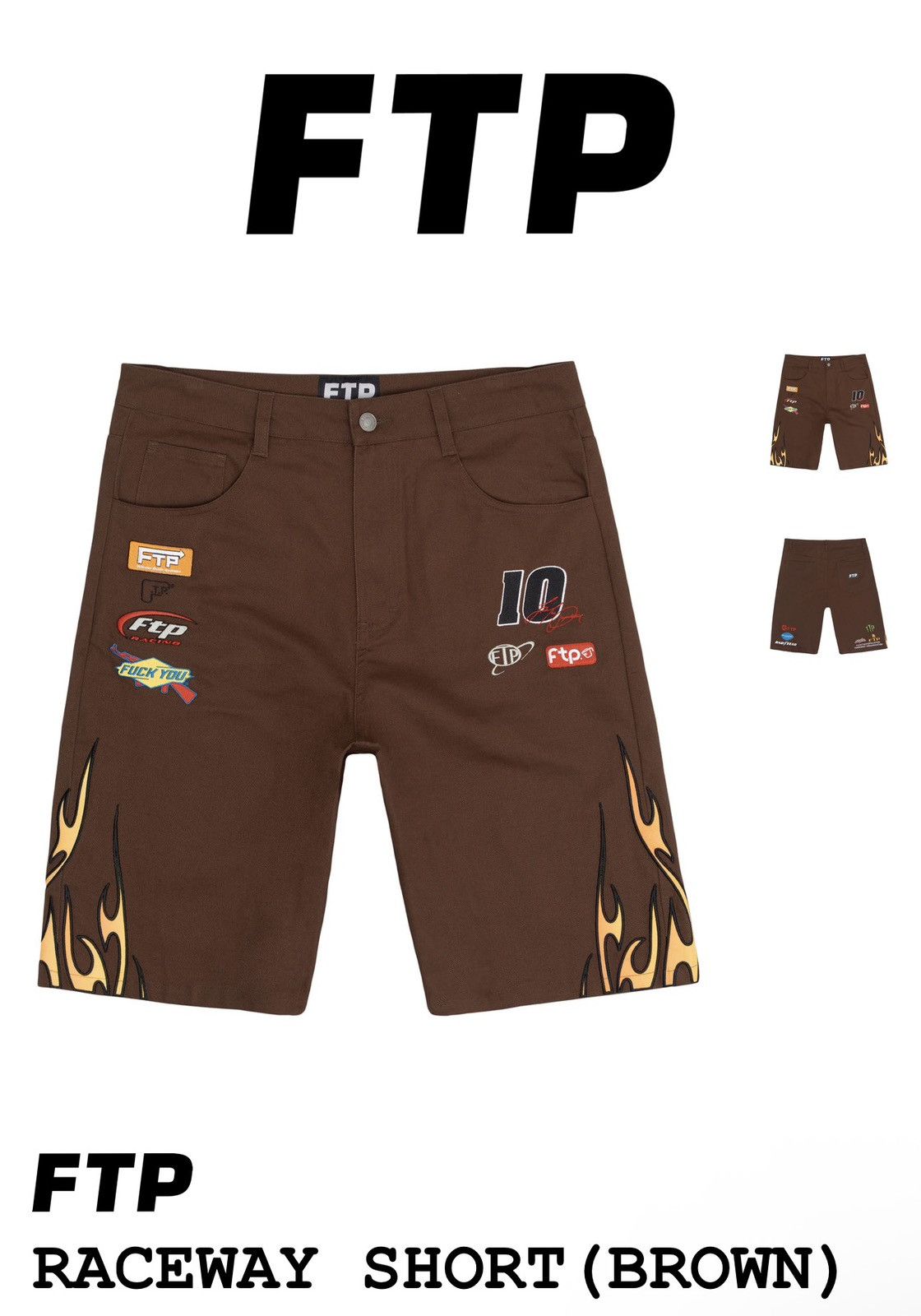 Fuck The Population FTP raceway shorts Brown 34 Size US 34 / EU 50 - 5 Thumbnail