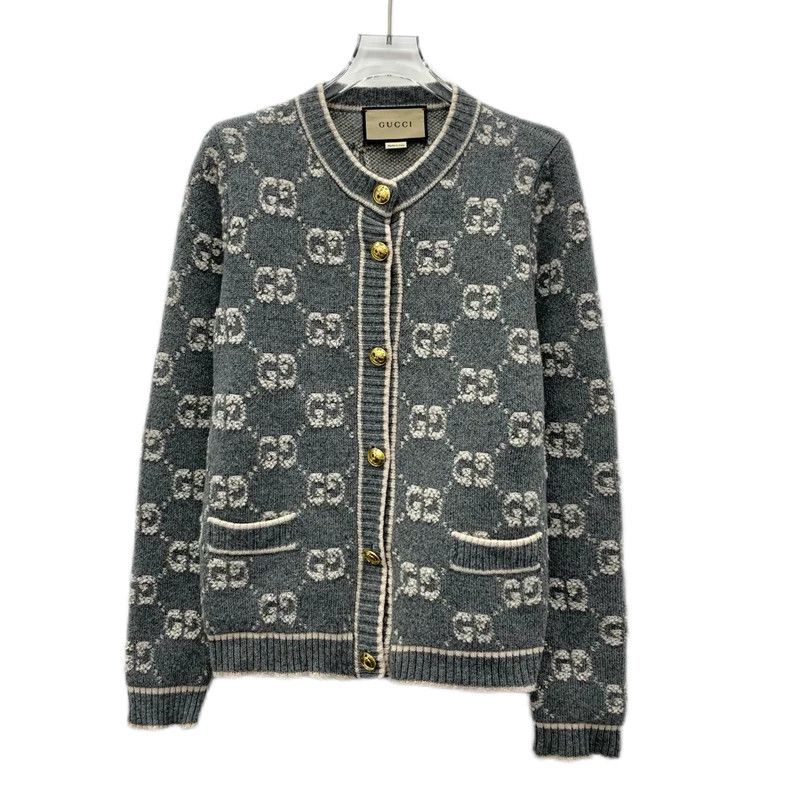 Gucci GucciGray logo jacquart full printed wool single-breasted l Size M / US 6-8 / IT 42-44 - 1 Thumbnail