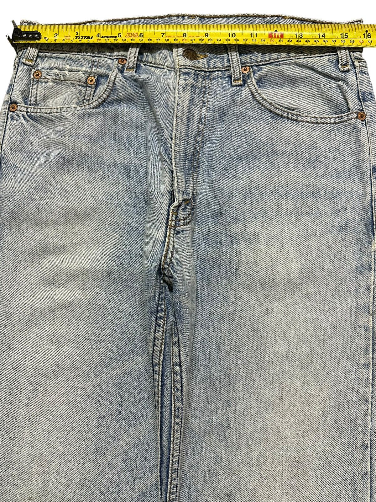 Levi's Vintage 90s Levis 503 Light Blue Faded Wash Distress Jeans Size US 31 - 12 Thumbnail