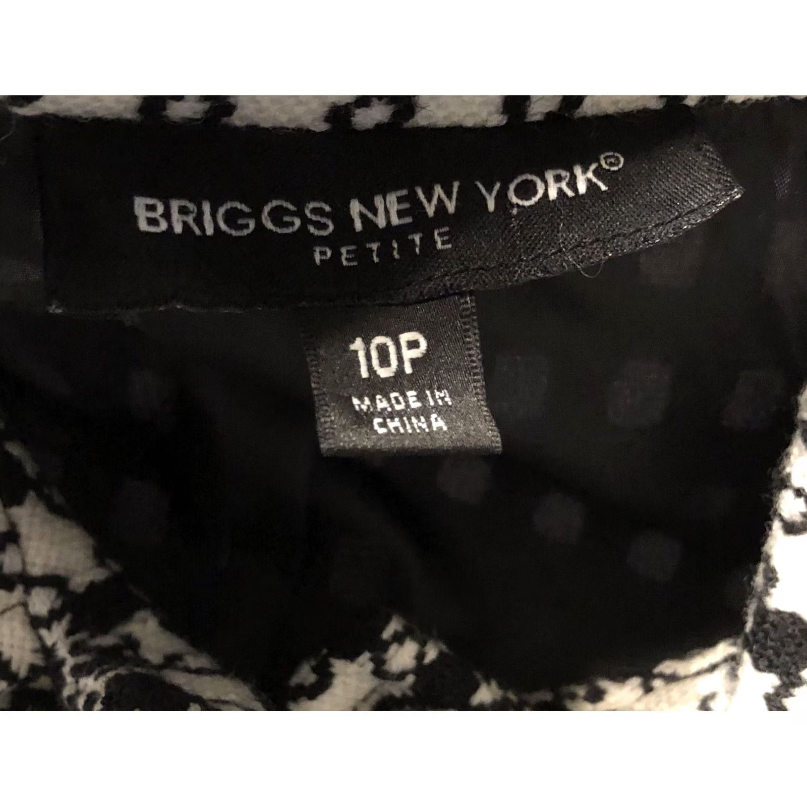 Vintage VINTAGE Briggs New York Blazer Jacket 10P Black White Houndstooth Wool Blend Shawl Short 3/4 Sleeve Womens 40 Chest Vintage 90s Career Work Wear N/A Size L / US 10 / IT 46 - 6 Thumbnail