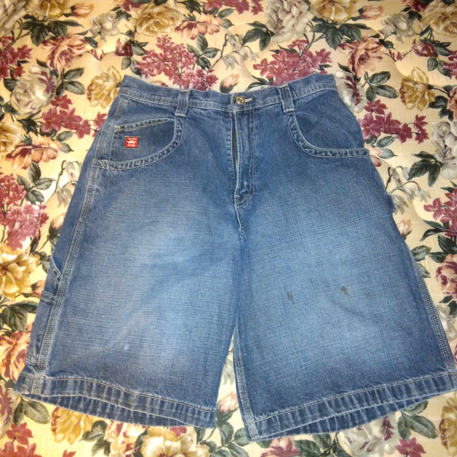 JNCO JNCO Red Crown Jean Shorts Size US 33 - 6 Thumbnail