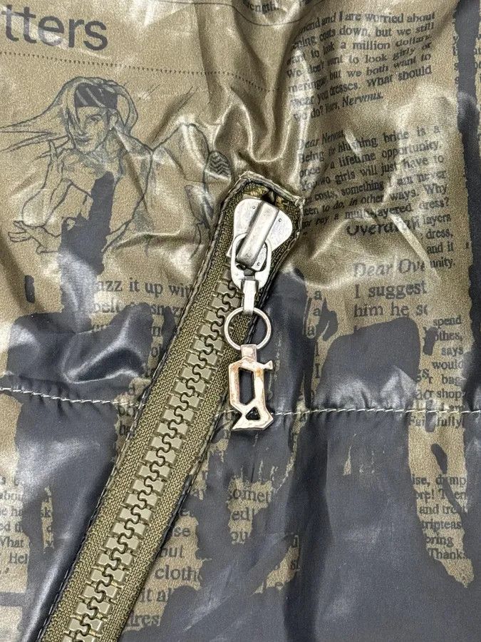 John Galliano SS2008 Galliano 2 in 1 Khaki Brown & Black Newspaper Windbreaker Jacket Size US M / EU 48-50 / 2 - 16 Thumbnail