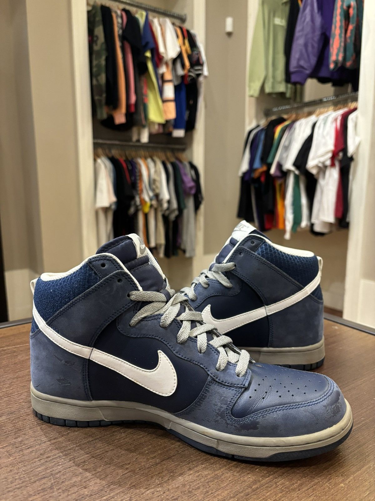 Nike Nike Dunk High Navy/Grey/White Size US 10 / EU 43 - 4 Thumbnail