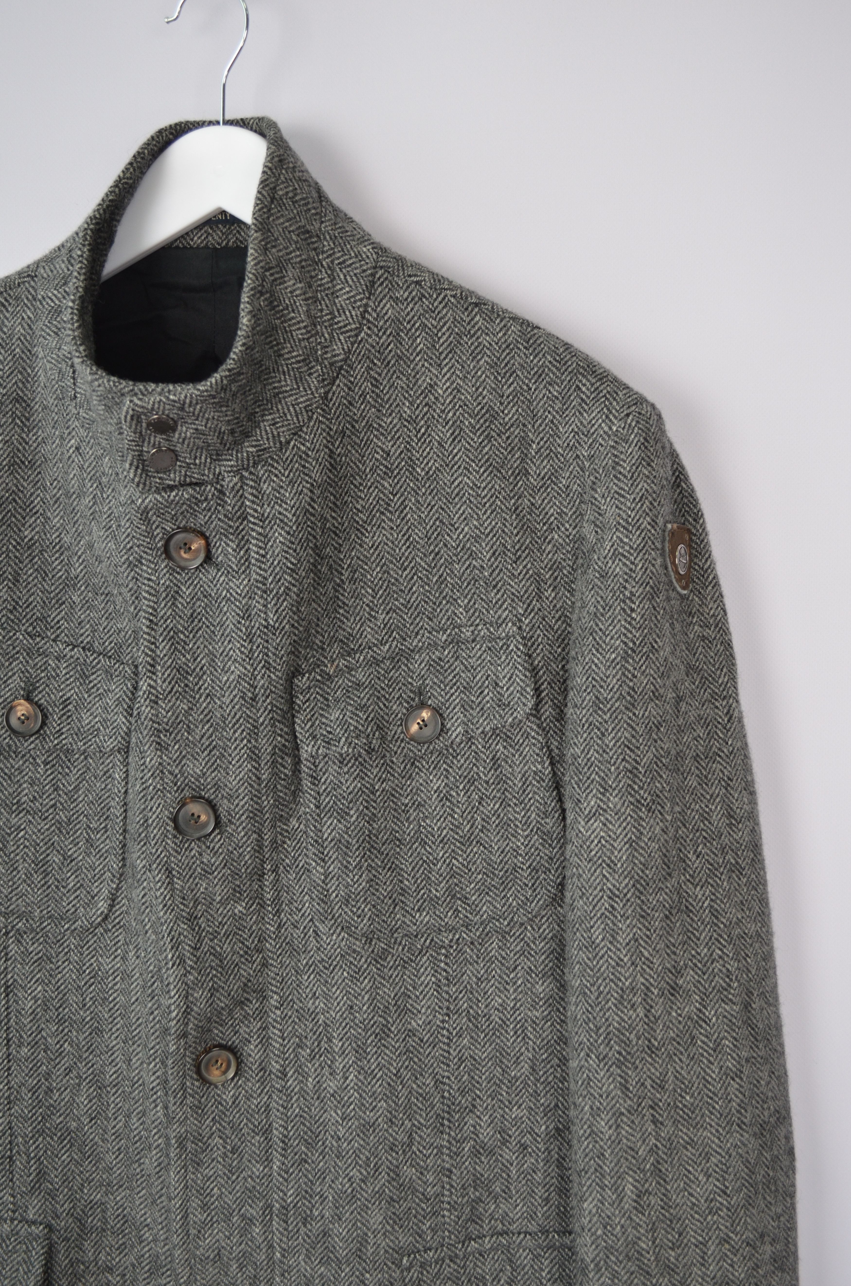 Designer Seventy Venezia Herringbone Yorkshire Tweed Wool Coat Jacket Size US M / EU 48-50 / 2 - 7 Thumbnail