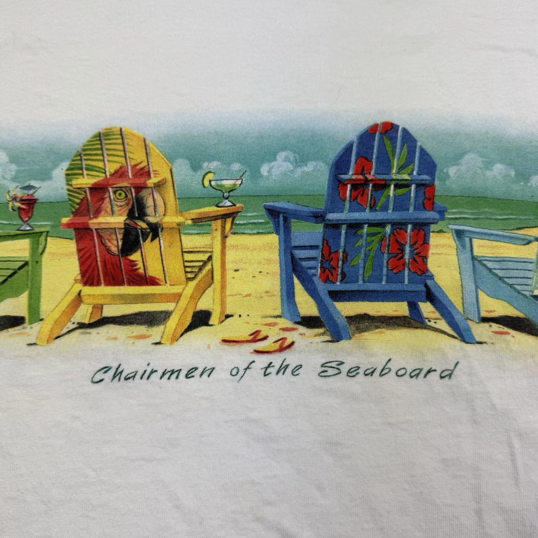 Vintage VINTAGE Caribbean Soul T-Shirt Adult Large White Men 90s Tropical Chairmen Of The Seaboard 90s Mens T-Shirt Size US L / EU 52-54 / 3 - 2 Thumbnail