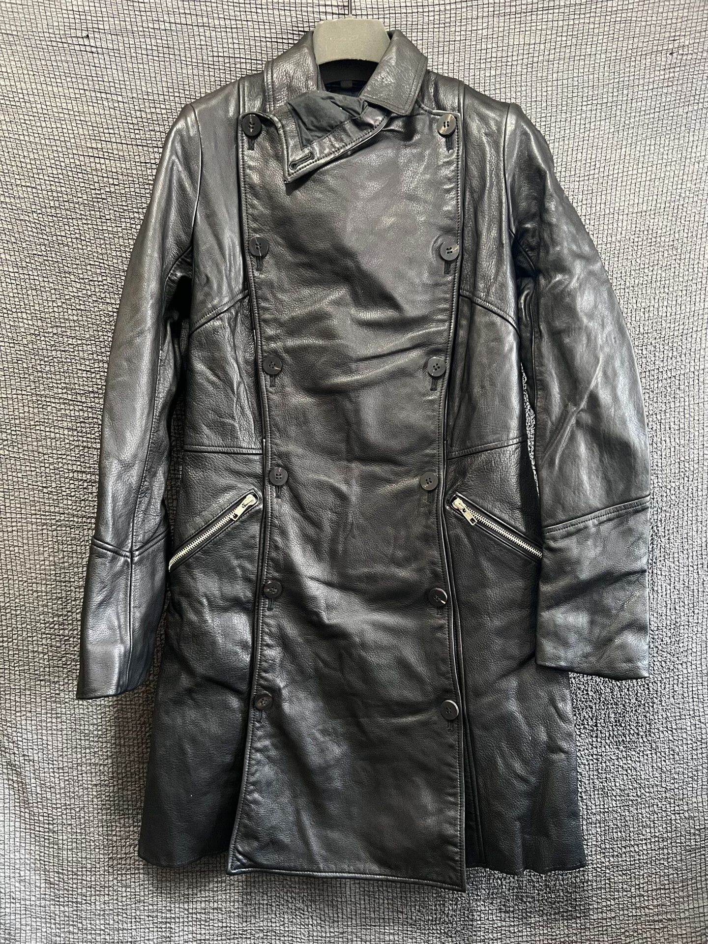 S/STERE black military-style leather coat Size US M / EU 48-50 / 2 - 1 Thumbnail