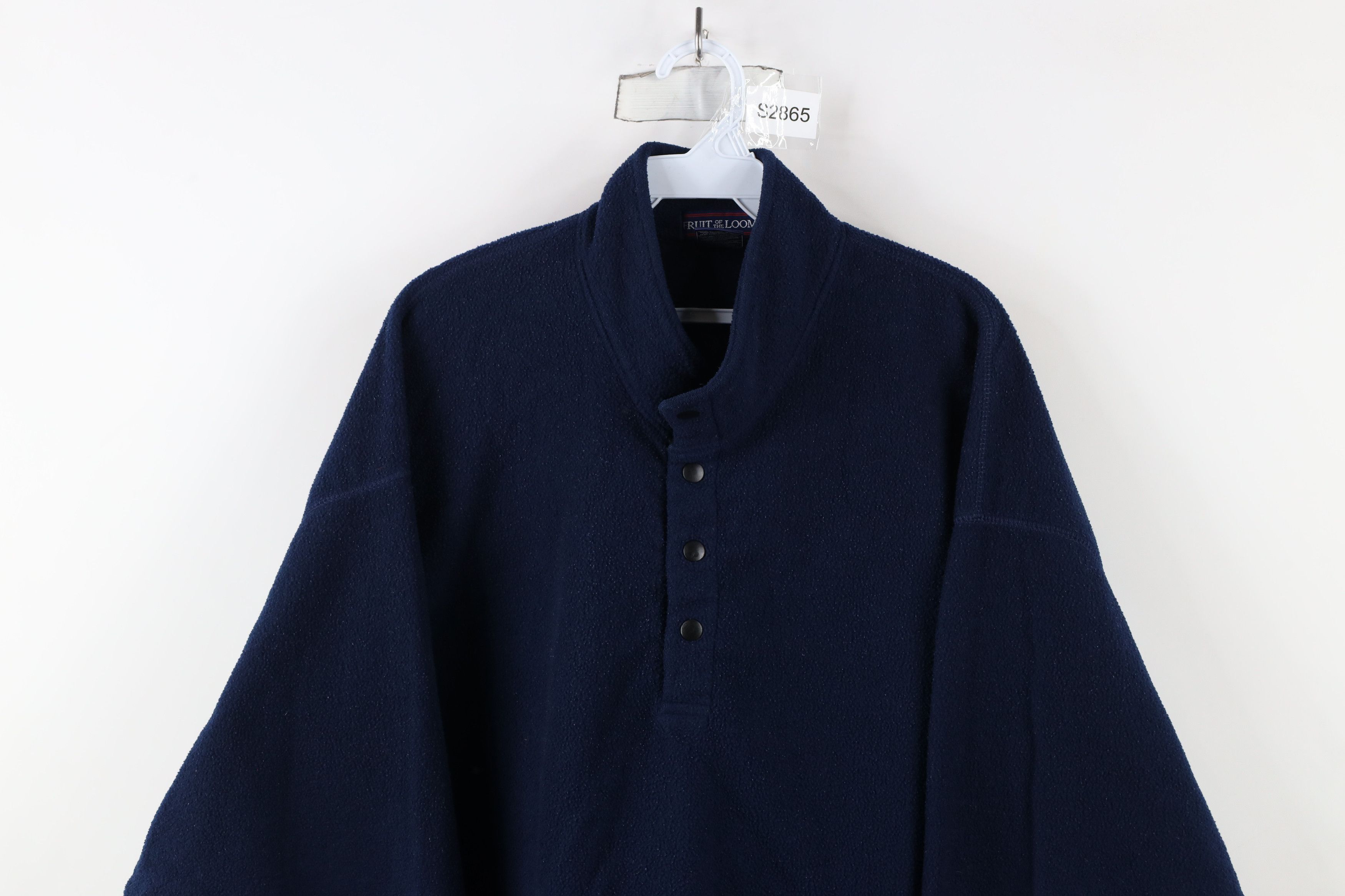 Vintage Vintage 90s Streetwear Snap Button Fleece Pullover Sweater Size US XXL / EU 58 / 5 - 2 Thumbnail