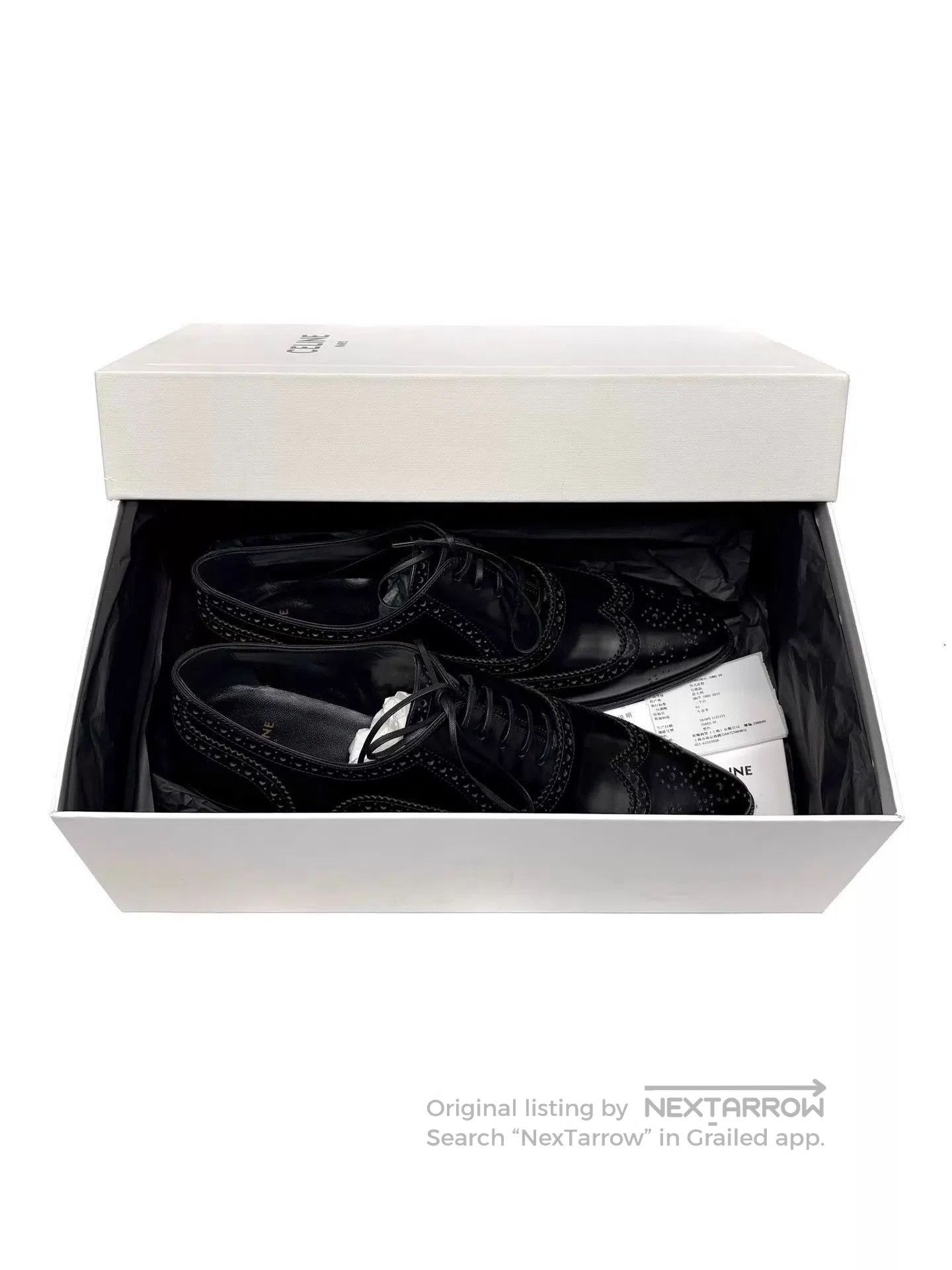 Celine Black Leather Brogue Formal Shoes Size 7. Size US 7 / EU 40 - 5 Thumbnail