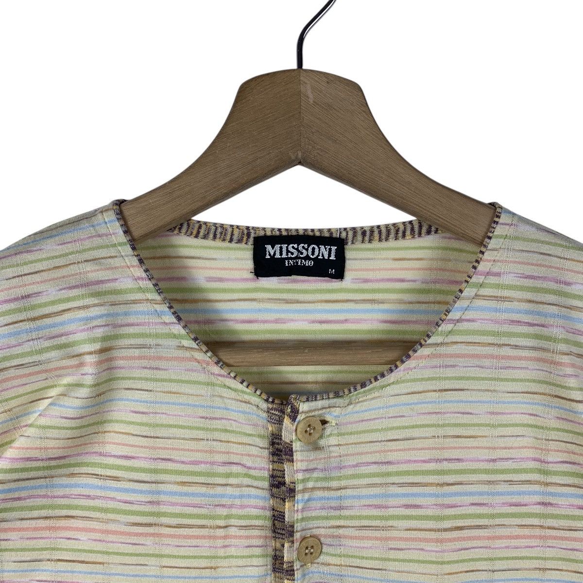 Missoni × Vintage Vintage MISSONI small logo embroidery stripe tee Size US M / EU 48-50 / 2 - 5 Thumbnail